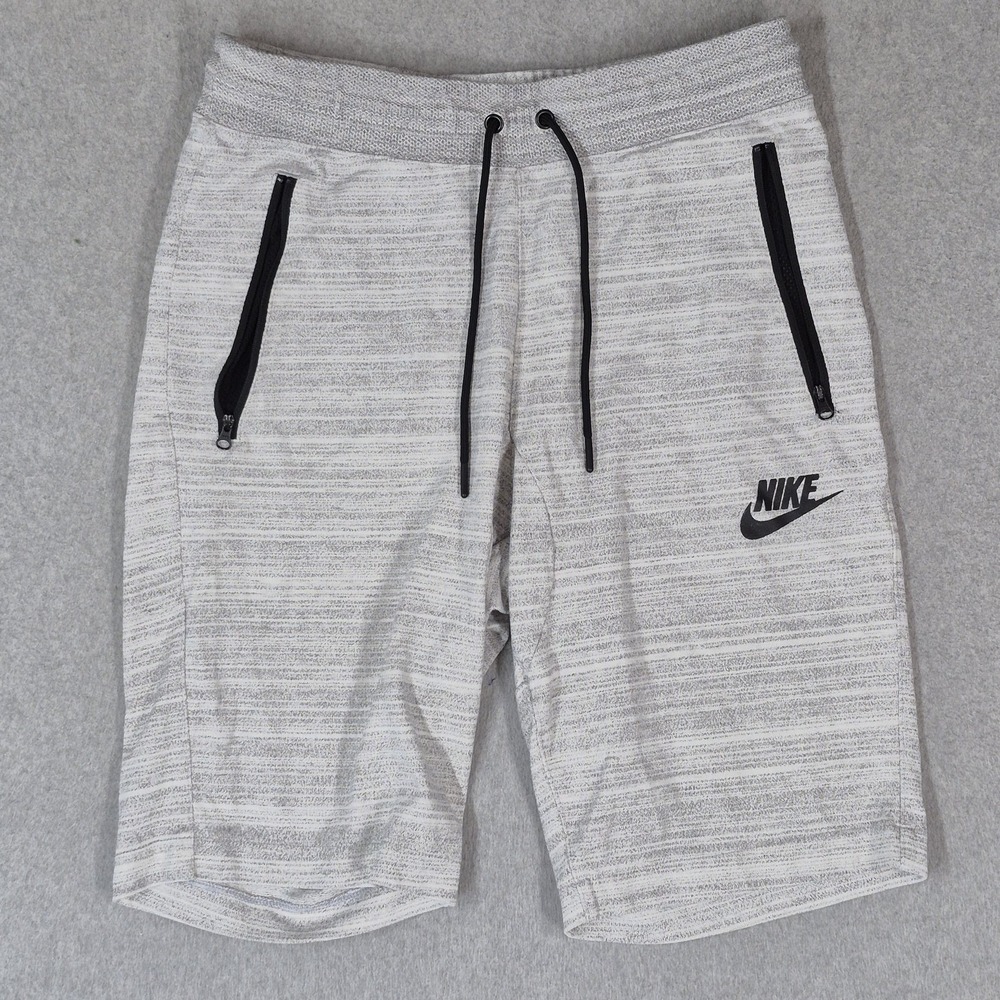 Nike Men Shorts M Gray Athletic Advanced Tech Striped Sweat 837014-100